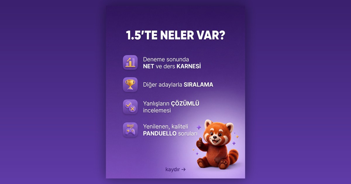 Deneme Sınavı Pandu'da: ÖSYM Tarzı 100 Soruluk Gerçek Denemeler